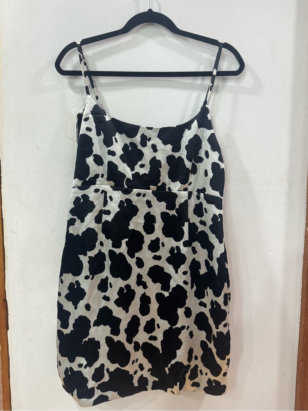 Wild Fable Cow Print Satin Mini Slip Dress Y2K Festival Cowgirl L